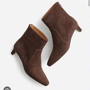 NEW Madewell Dimes Kitten Heel Booties Brown Suede Boots size 6.5 NR863